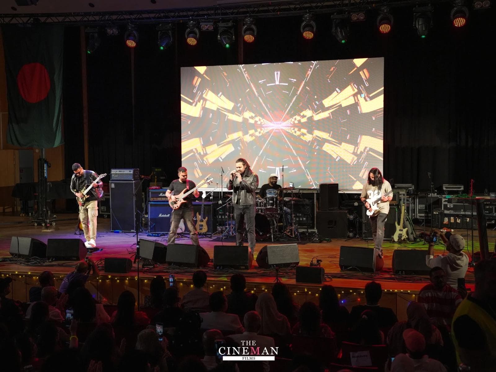 Band performing live